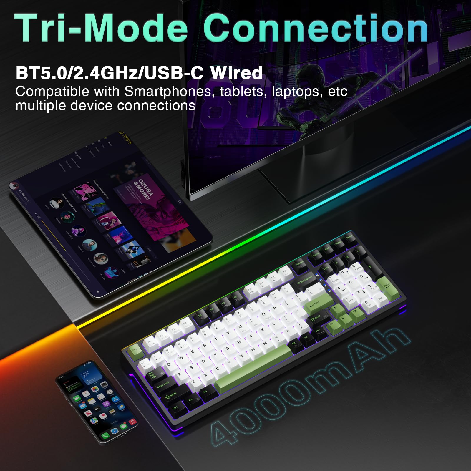 CORBOBO x Sala de aula F98X Wireless Mechanical Keyboard, Tri-Mode